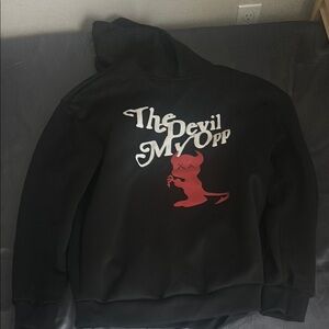 Black Hoodie with Red Graphic